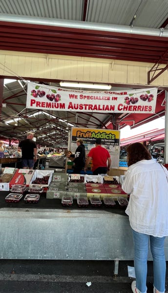 Cherry shop at Melbourne victoria market 